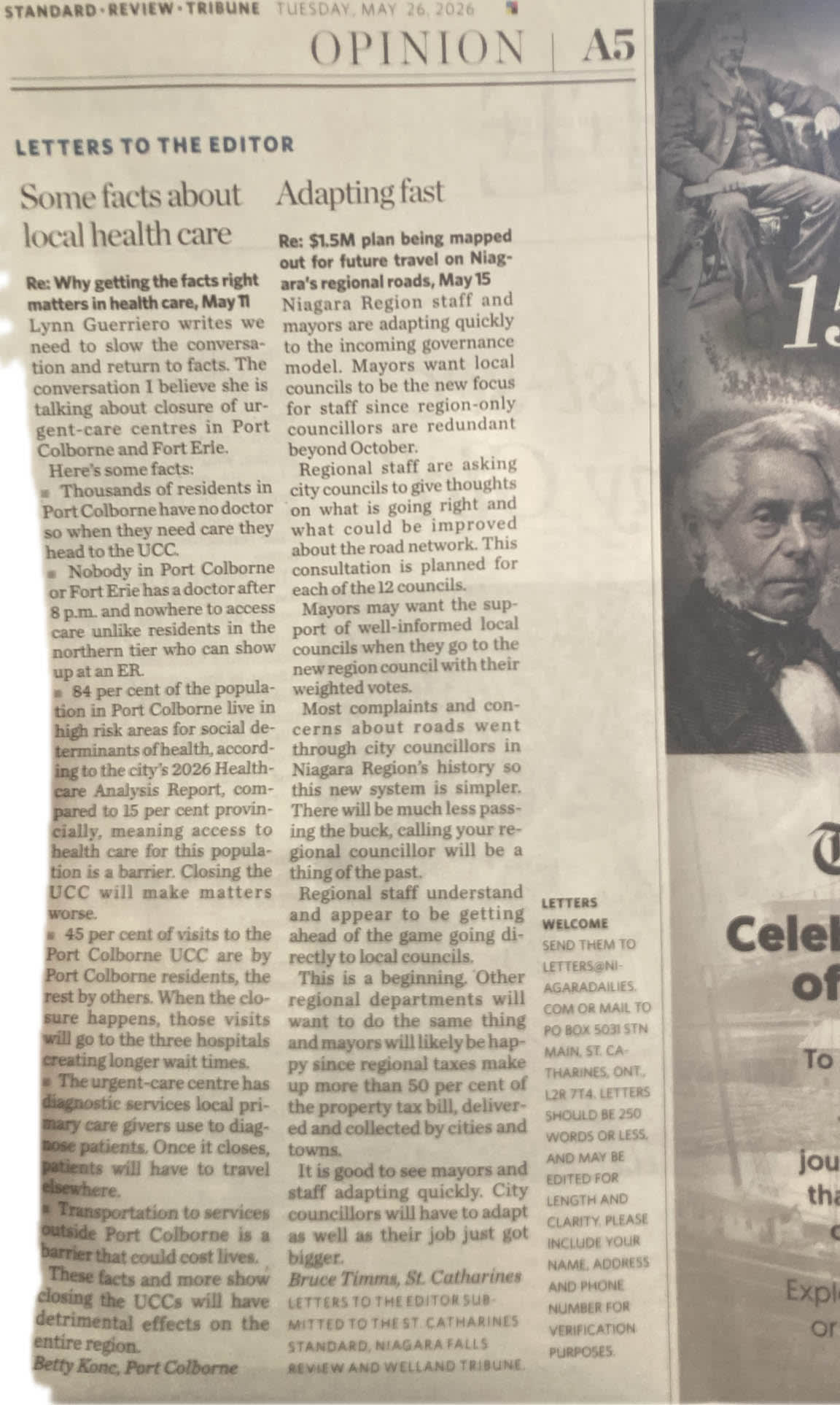 Letter to the Editor about busy regional roads